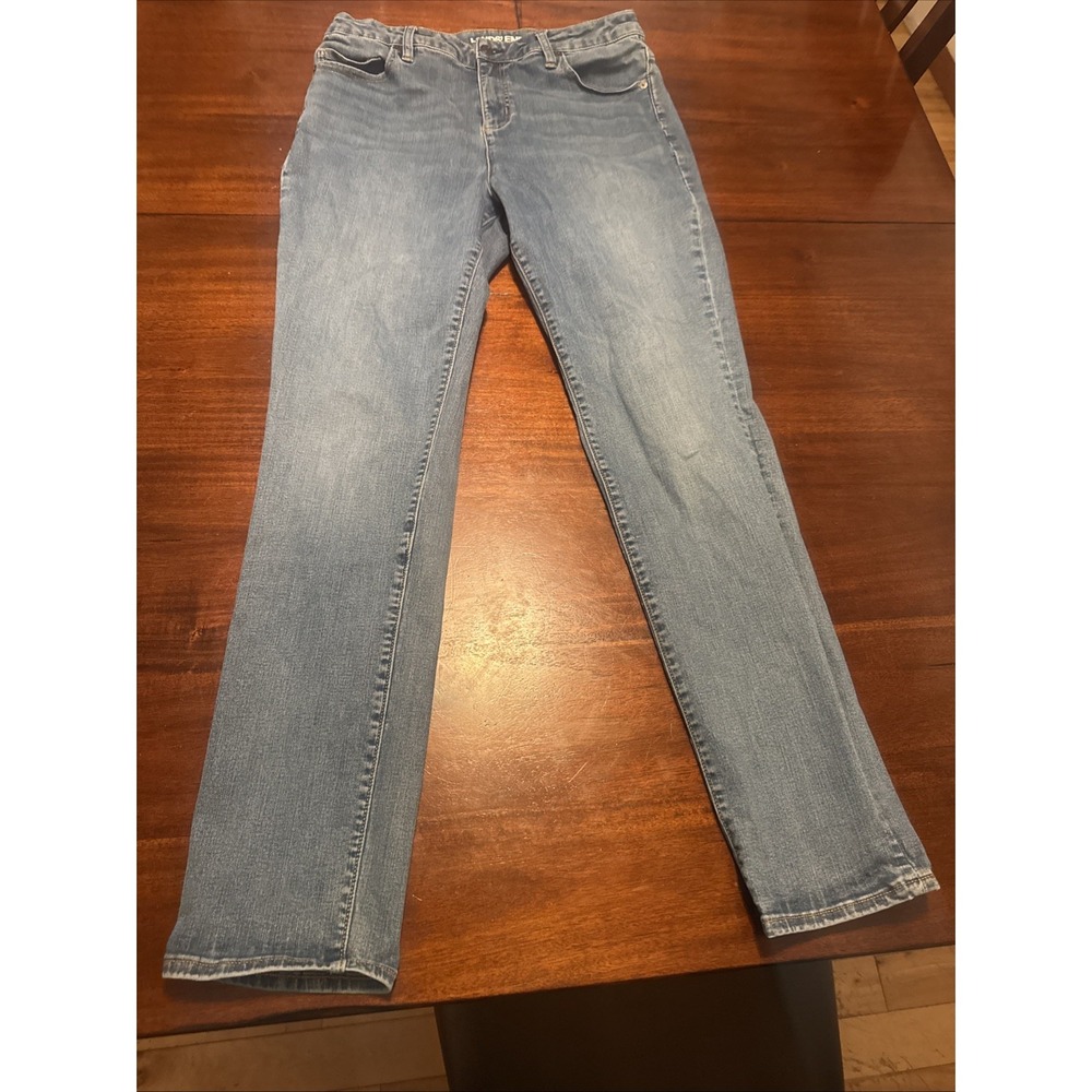 Lands' End Mid Rise‎ Curvy Skinny Jeans Women's Size 14 Blue Denim Stretch